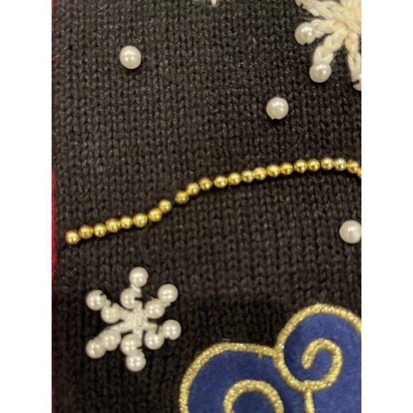 PLANET & COMPANY Embellished Christmas Vest Women’s PM Petite M Santa’s Sleigh - Picture 4 of 9